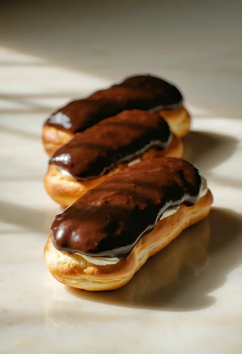 Receita de Eclairs de Chocolate Clássicos