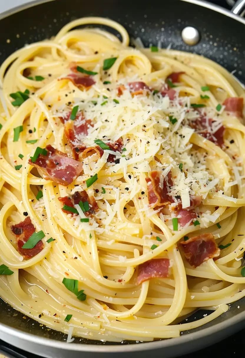 Receita de Espaguete Carbonara Clássico