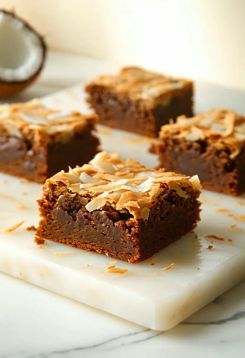 Receita de Brownies de Coco