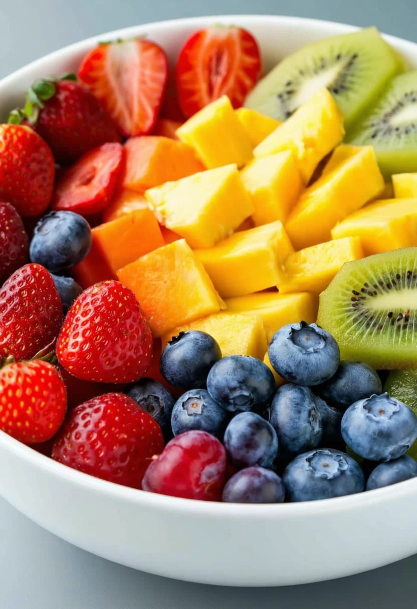Receita de Salada de Frutas Arco-Íris Colorida