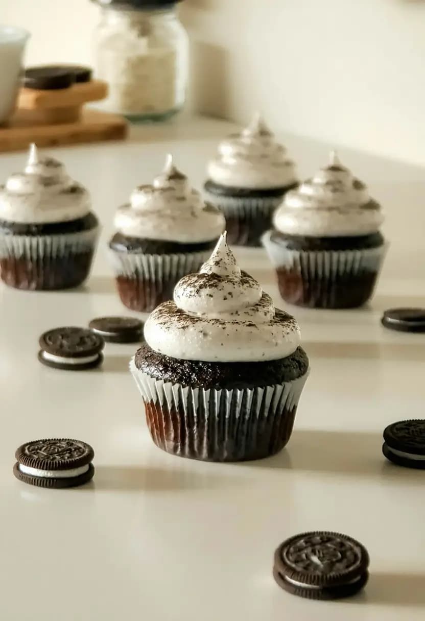 Receita de Cupcakes de Cookies e Creme