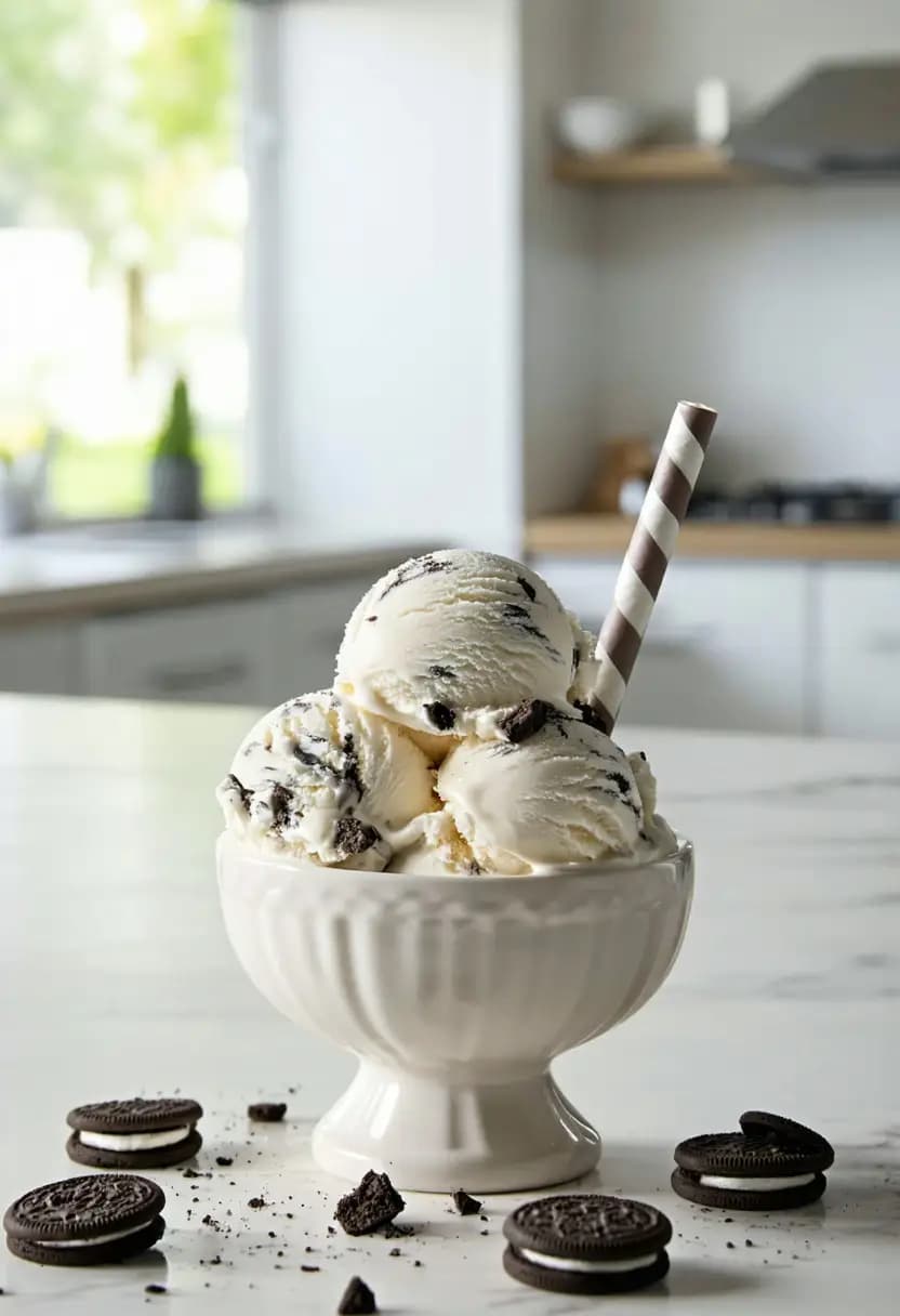 Receita de Sorvete de Biscoito e Creme