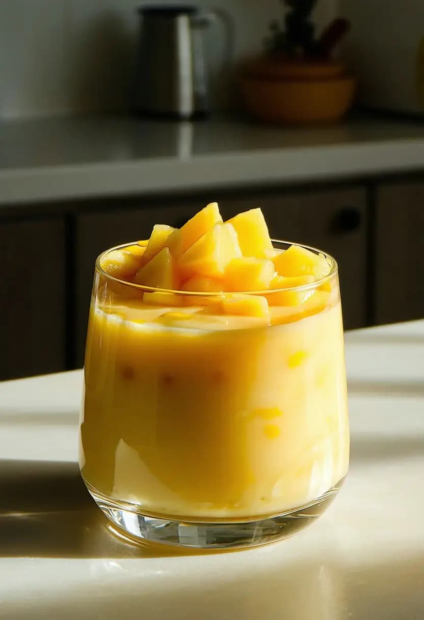 Receita de Pudim Cremoso de Manga