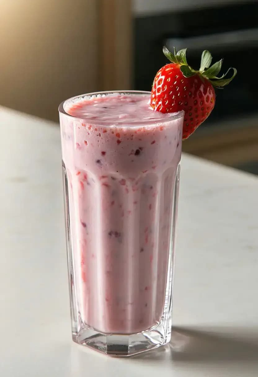 Receita de Milkshake Delicioso de Morango