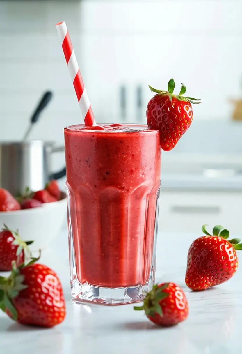 Receita de Smoothie Fácil de Morango