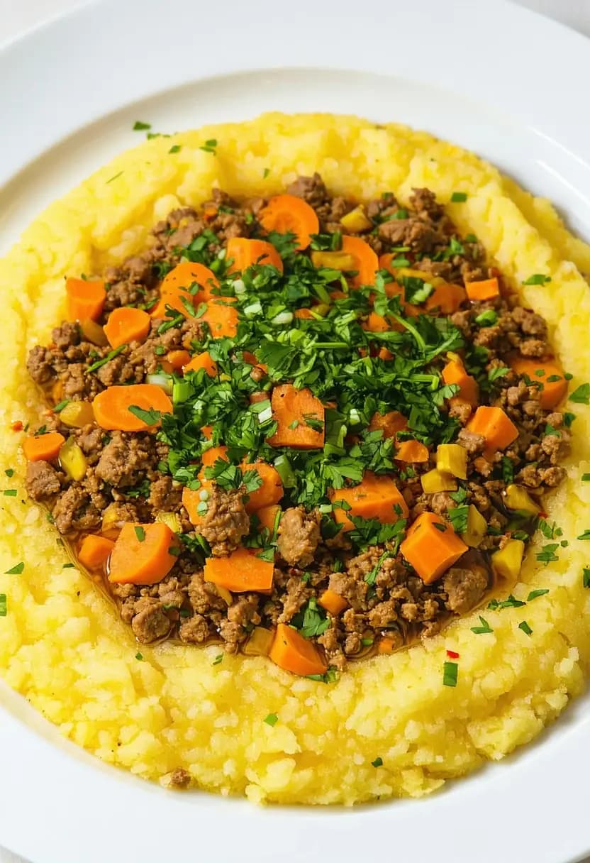 Receita de Farofa d'água com carne moída