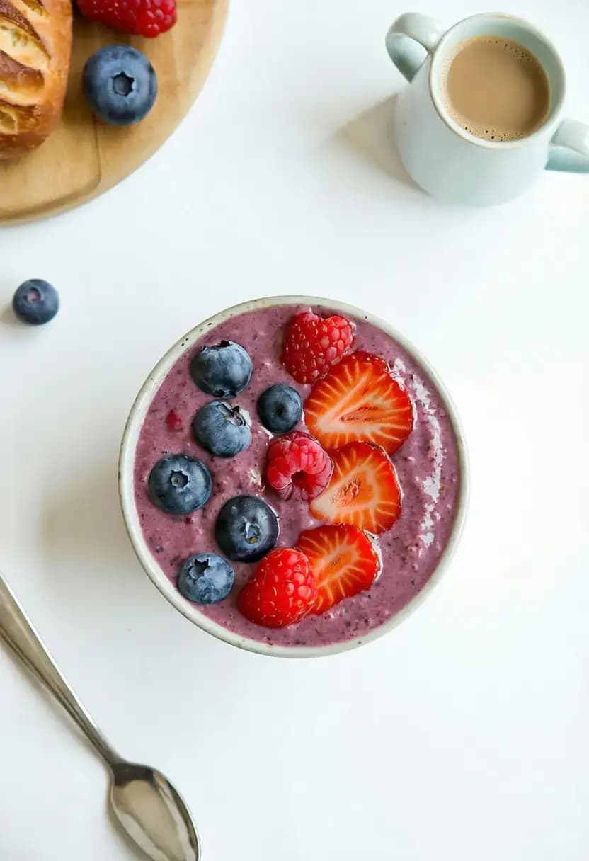 Receita de Tigela de Smoothie de Frutas Frescas