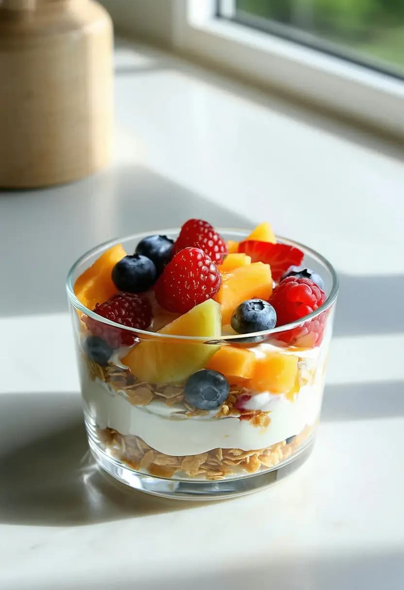 Receita de Parfait de Frutas Frescas e Iogurte
