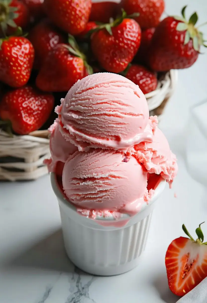 Sorvete de Morango Super Prático