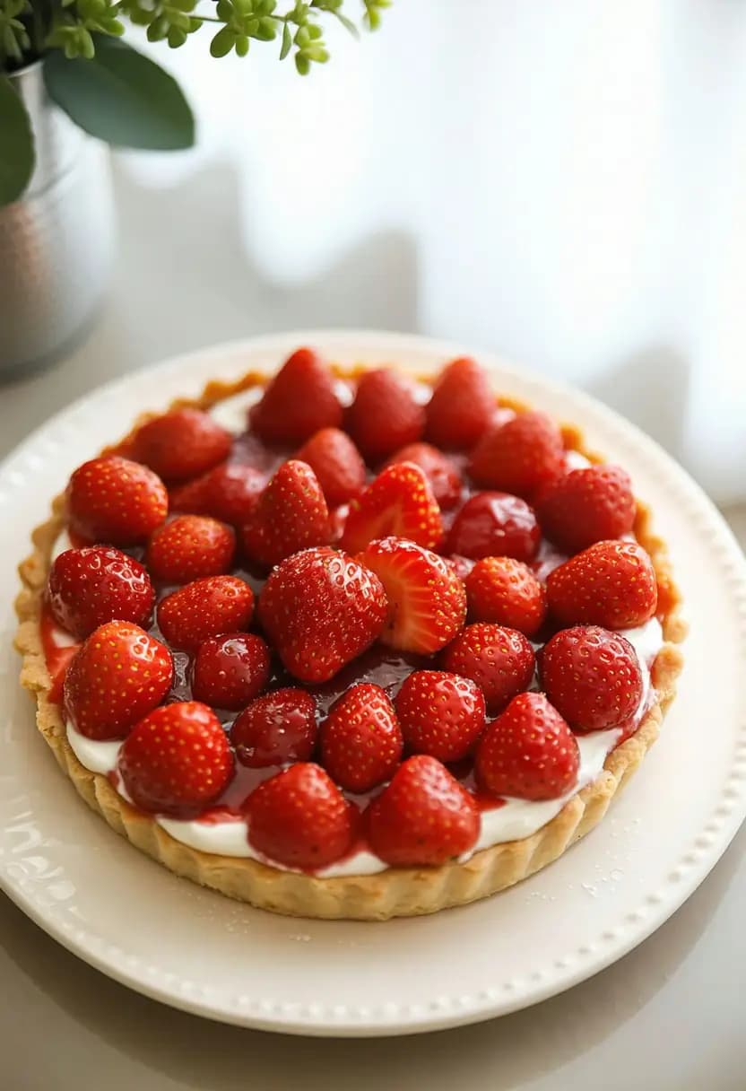 Receita de Torta Frutada de Morango