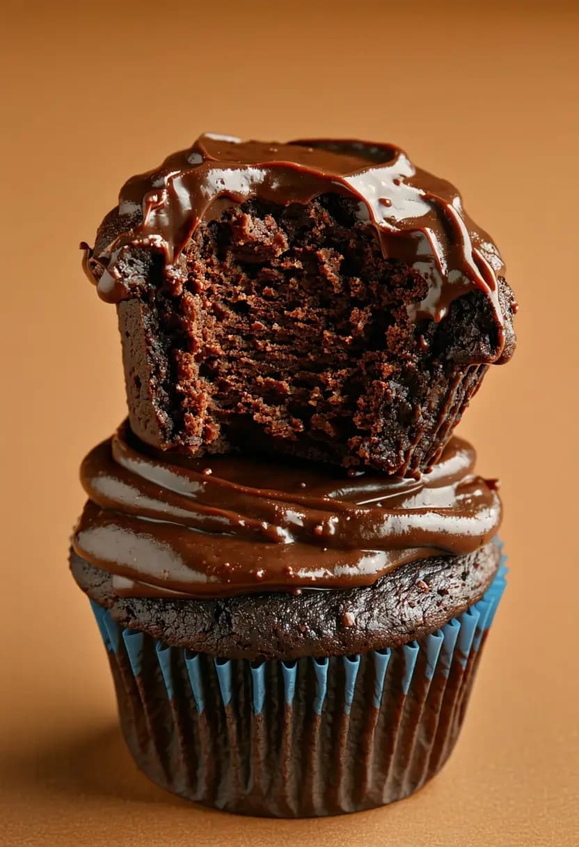 Receita de Cupcakes de Chocolate Fudgy