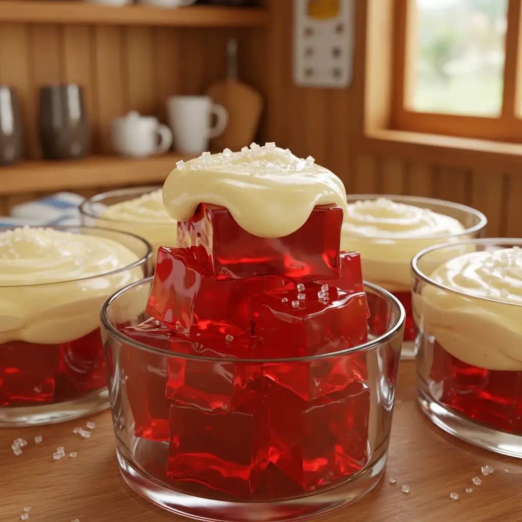 Receita de Gelatina com creme