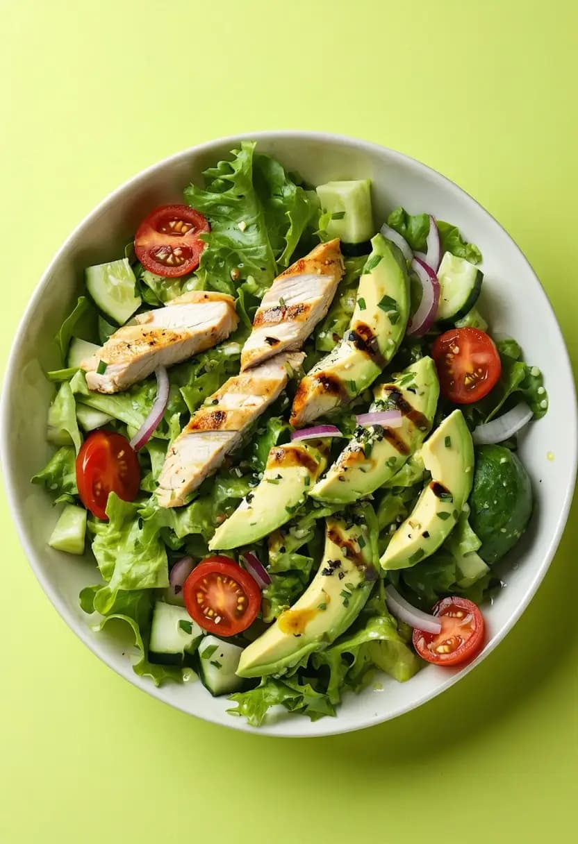 Receita de Salada de Frango com Abacate Saudável
