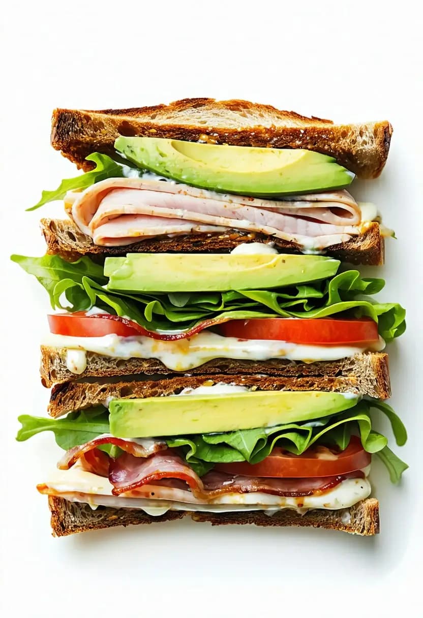 Receita de Sanduíche Clube de Peru Saudável