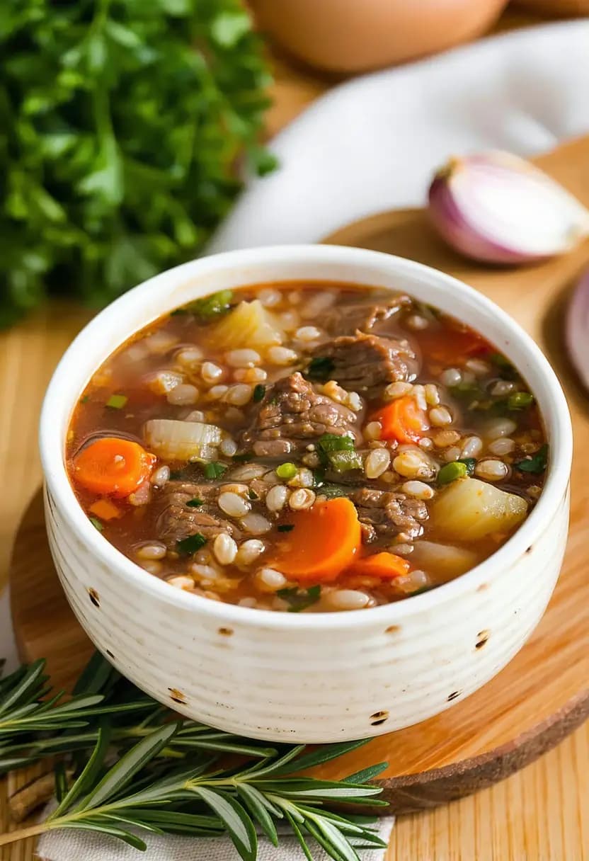 Receita de Sopa Reforçada de Carne e Cevada