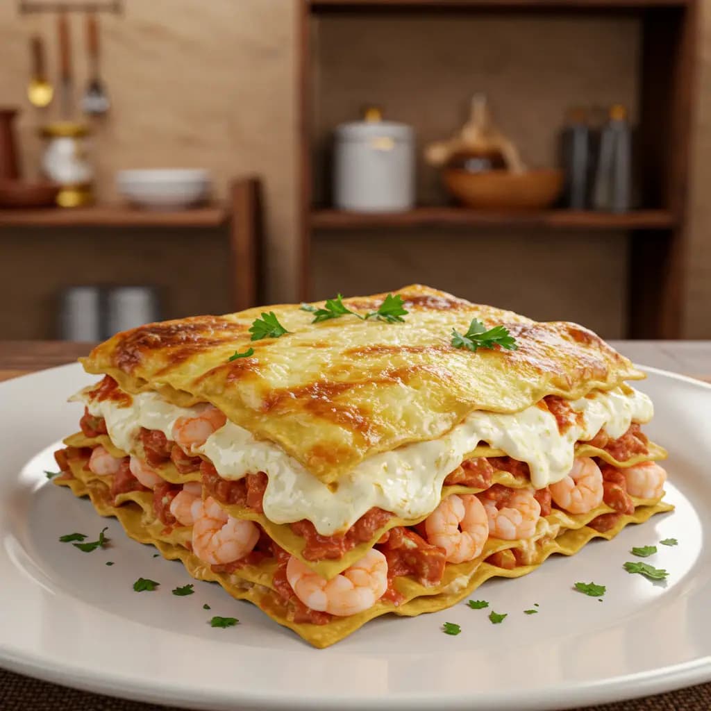Receita de Lasanha de camarão