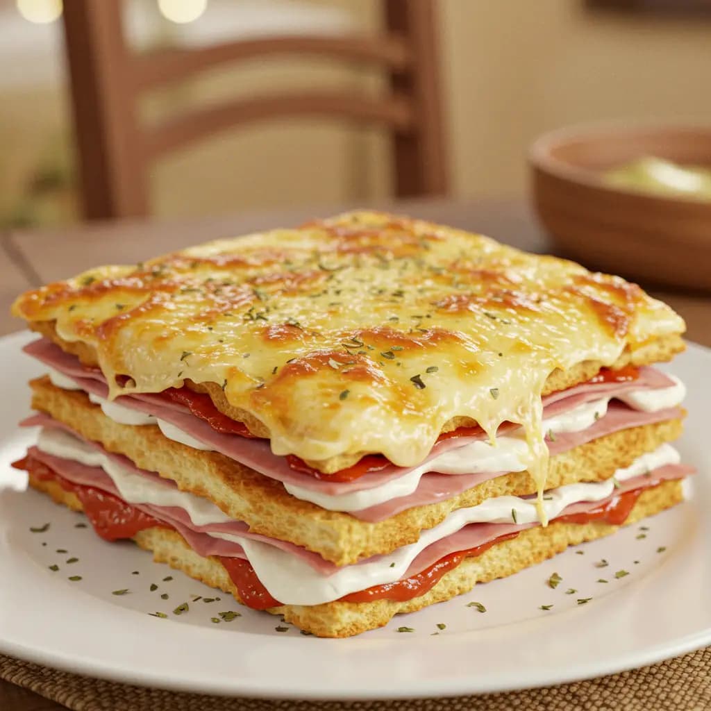 Receita de Lasanha de pão de forma