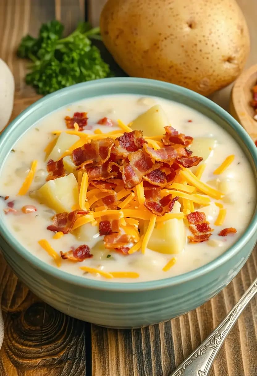 Receita de Sopa de Batata Assada Recheada
