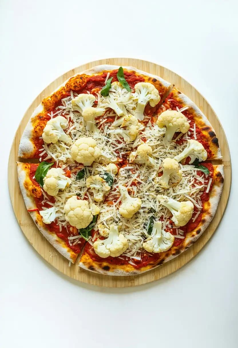 Receita de Pizza de Caulífor Low Carb