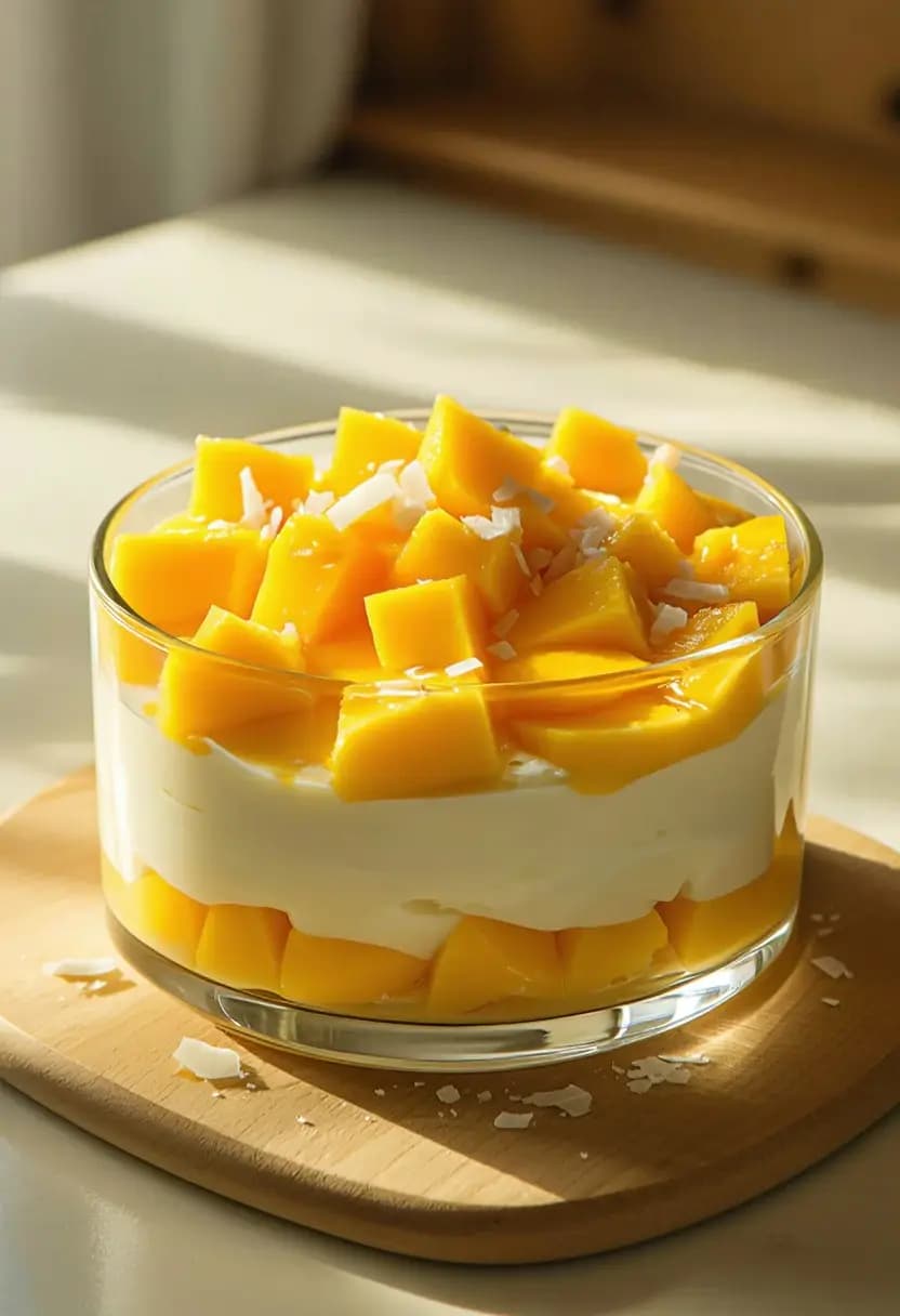 Receita de Pudim de Manga e Coco