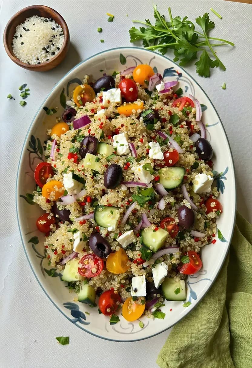 Receita de Salada de Quinoa Mediterrânea