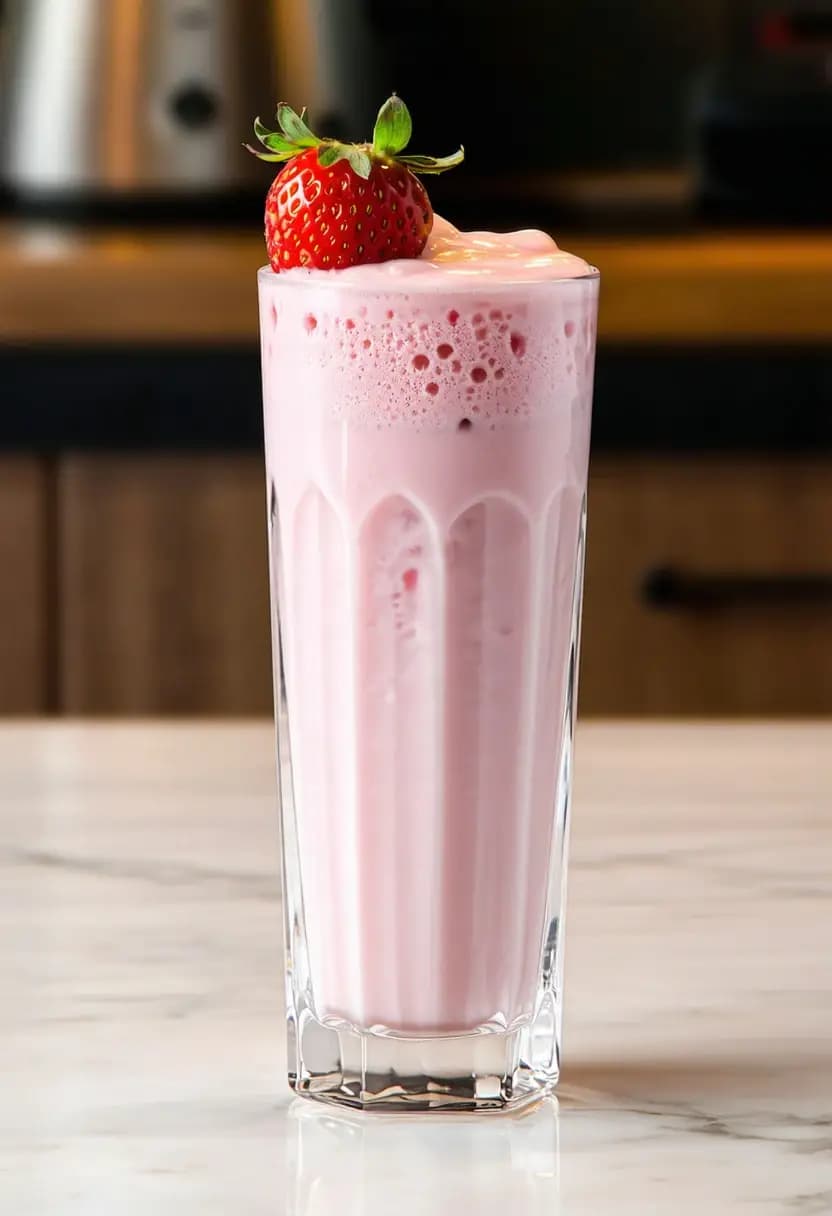 Receita de Milk Shake de Morango Proteico