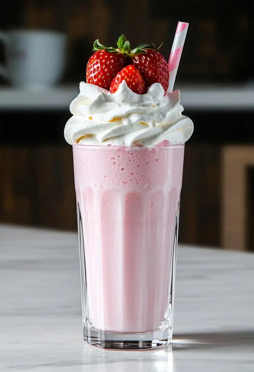Receita de Milkshake de Morango Congelado