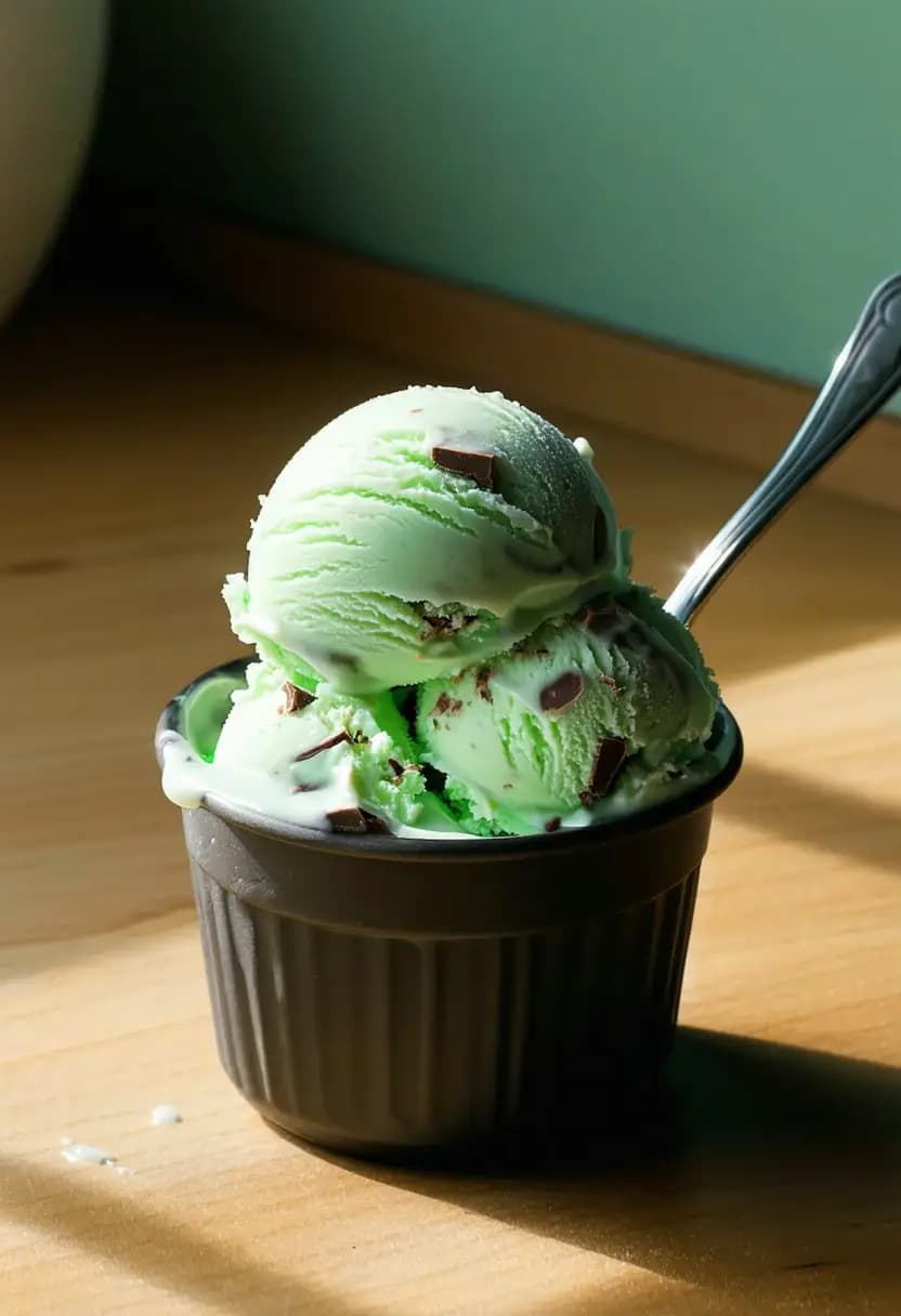 Receita de Sorvete de Chocolate com Menta