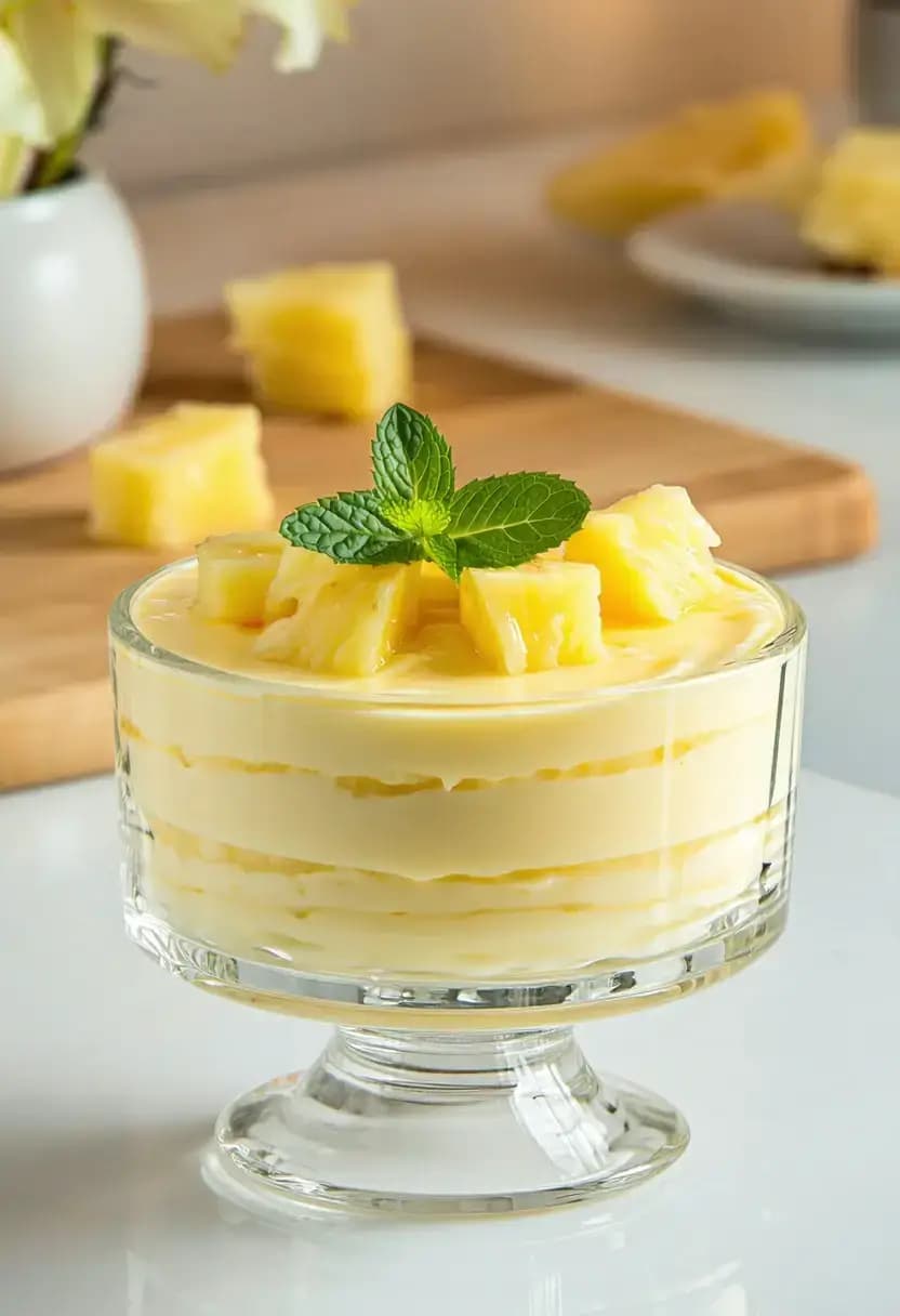 Receita de Mousse de Abacaxi Simples