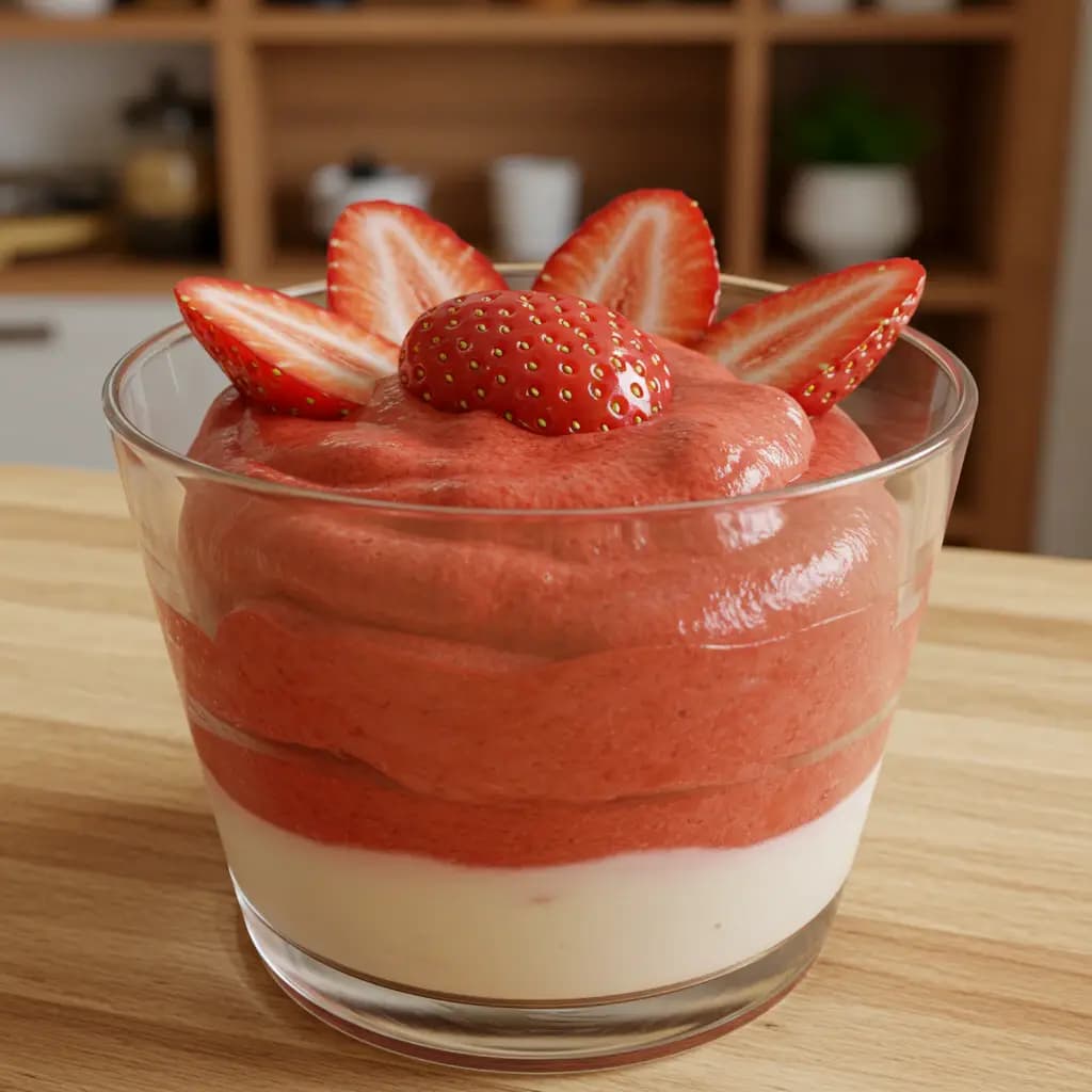 Receita de Mousse fácil de morango