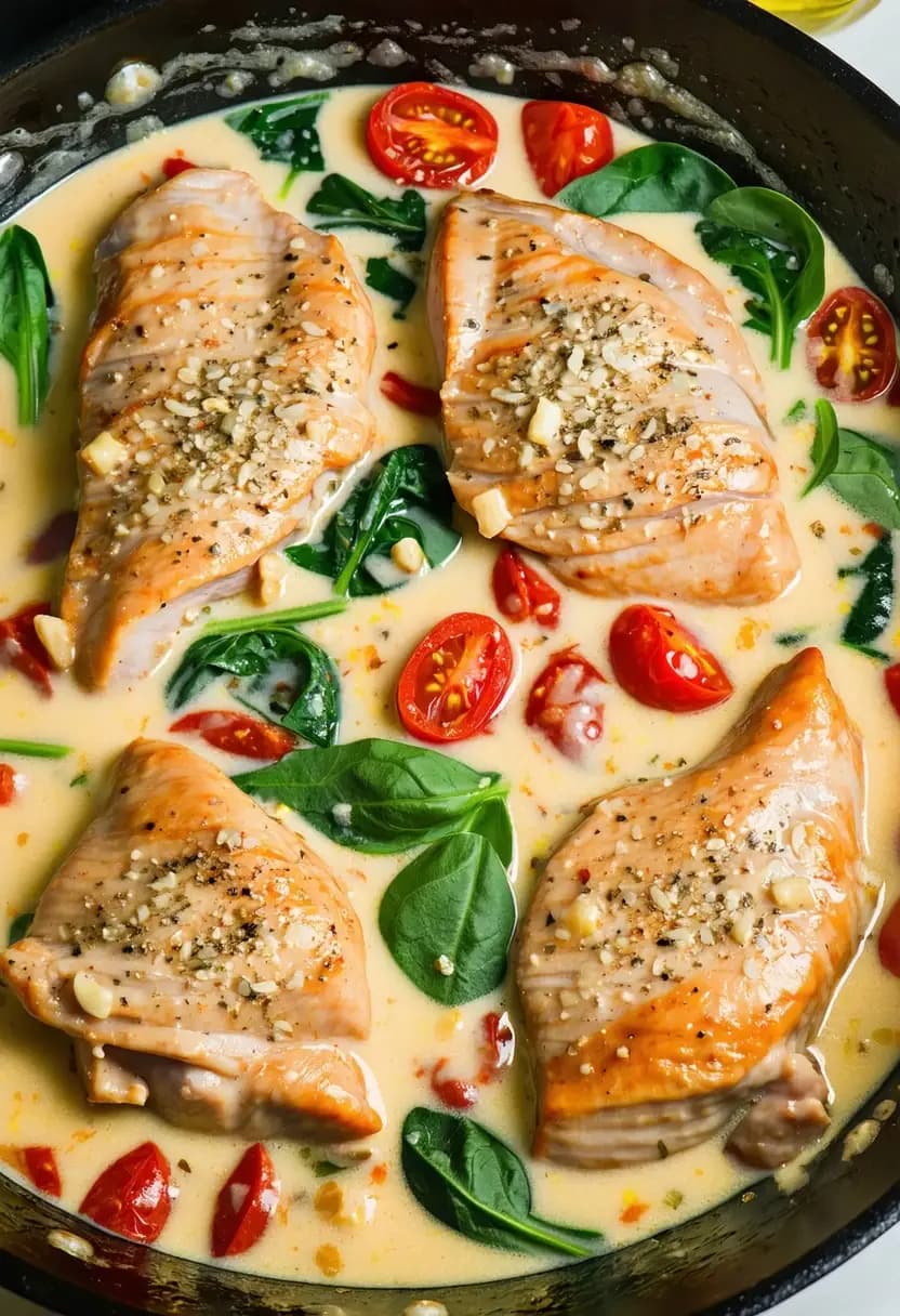 Receita de Frango Cremoso Toscano para uma Pessoa