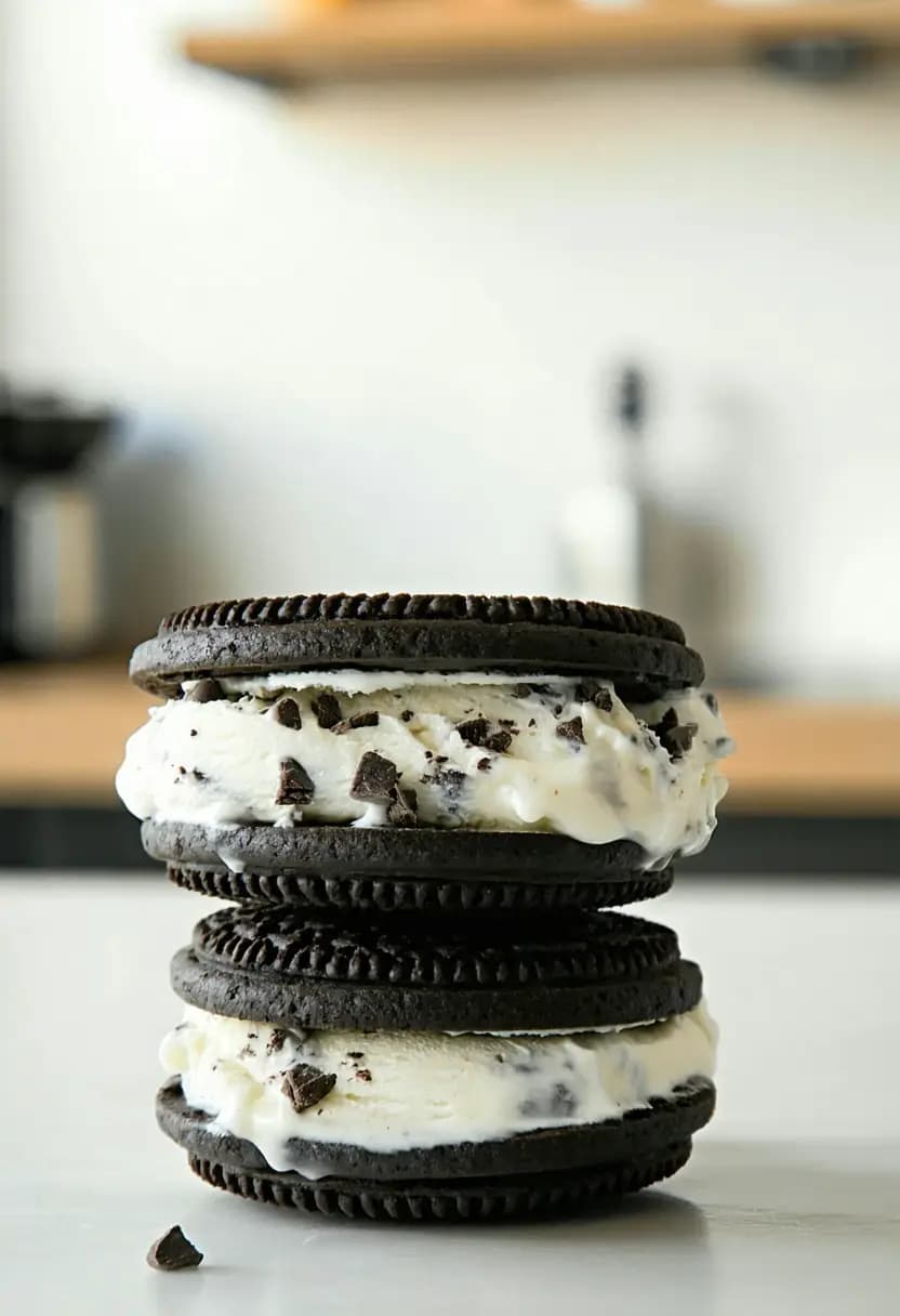 Receita de Sanduíches de Sorvete Oreo