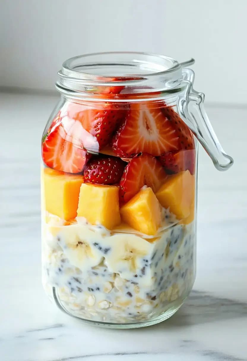 Receita de Overnight de Aveia Com Frutas