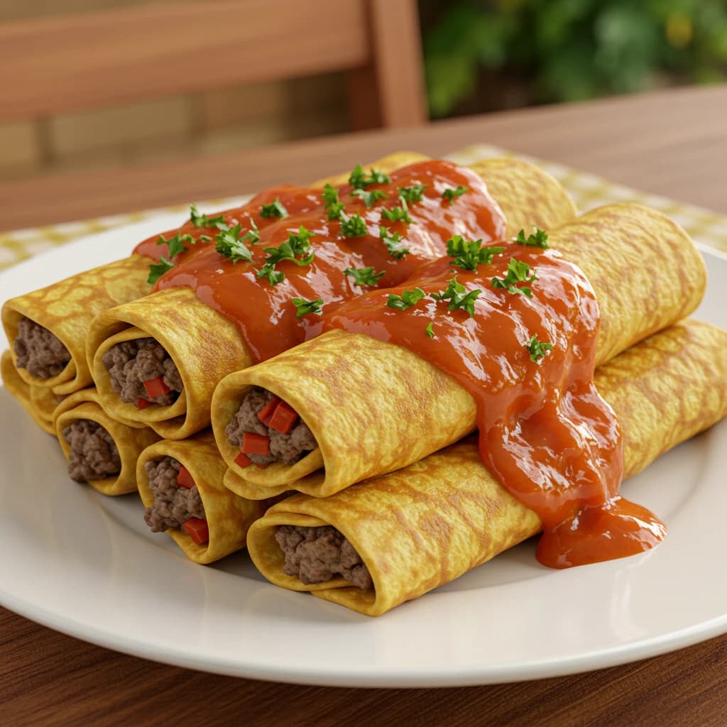 Receita de Panqueca de carne moída