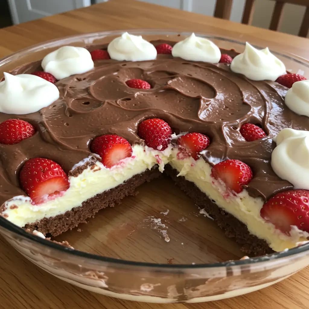 Receita de Pavê Bicolor de Morango