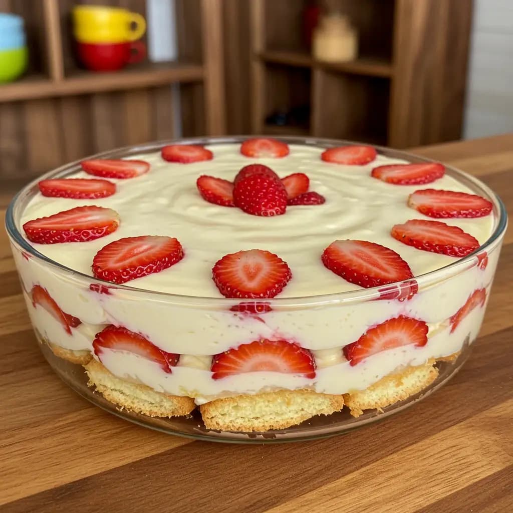Receita de Pavê de morango fácil