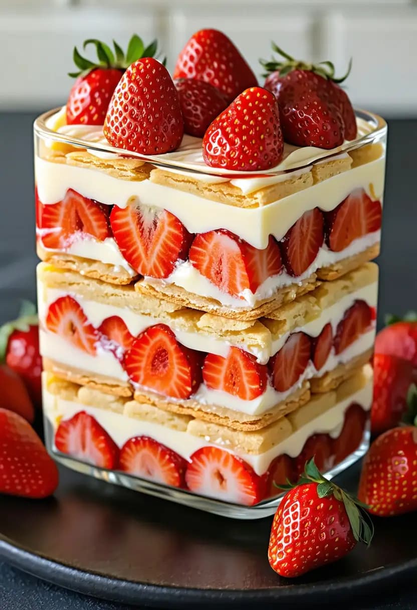 Receita de Pavê de Morango