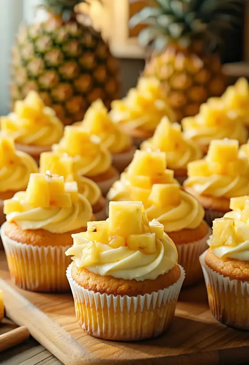 Receita de Cupcakes de Abacaxi