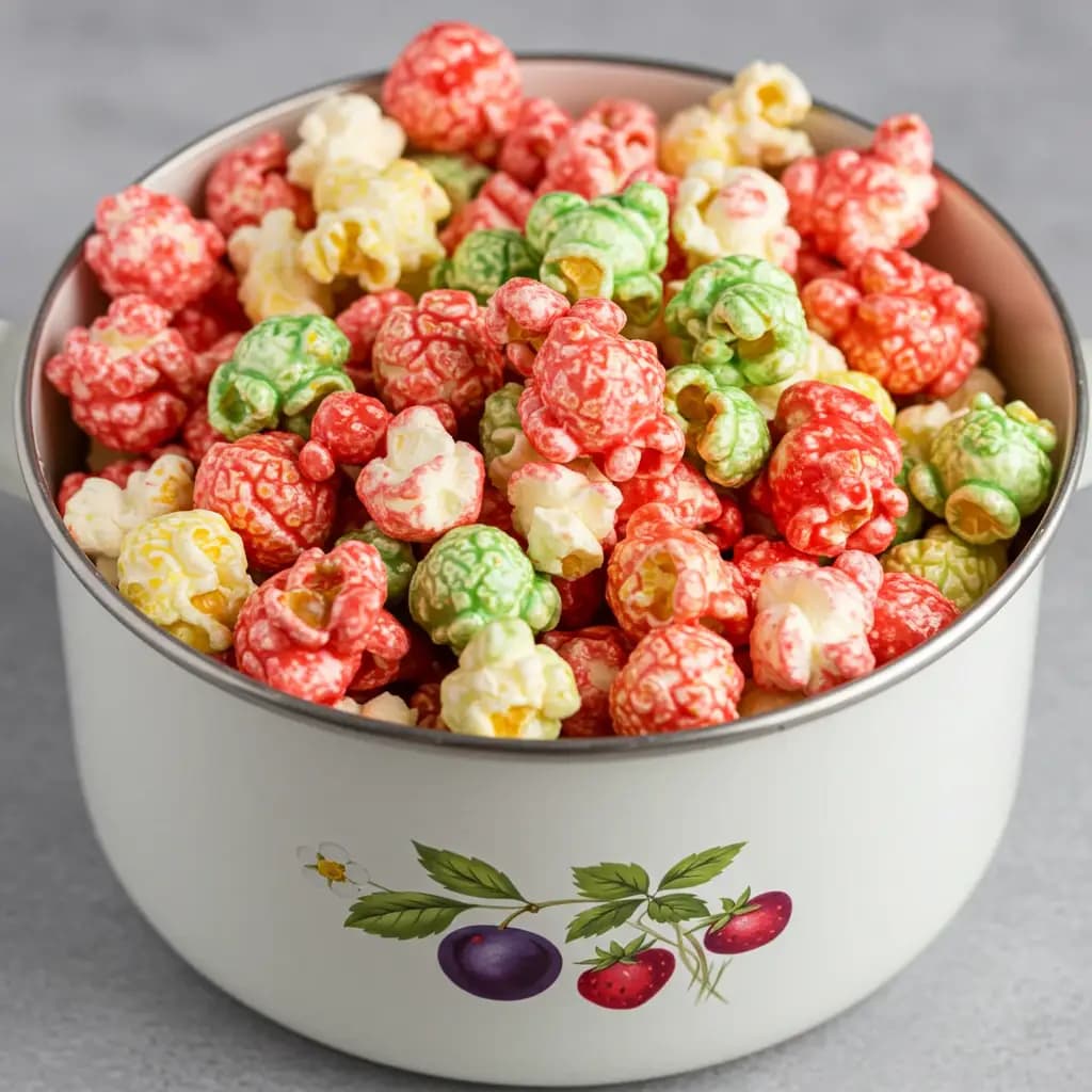 Receita de Pipoca Doce Colorida