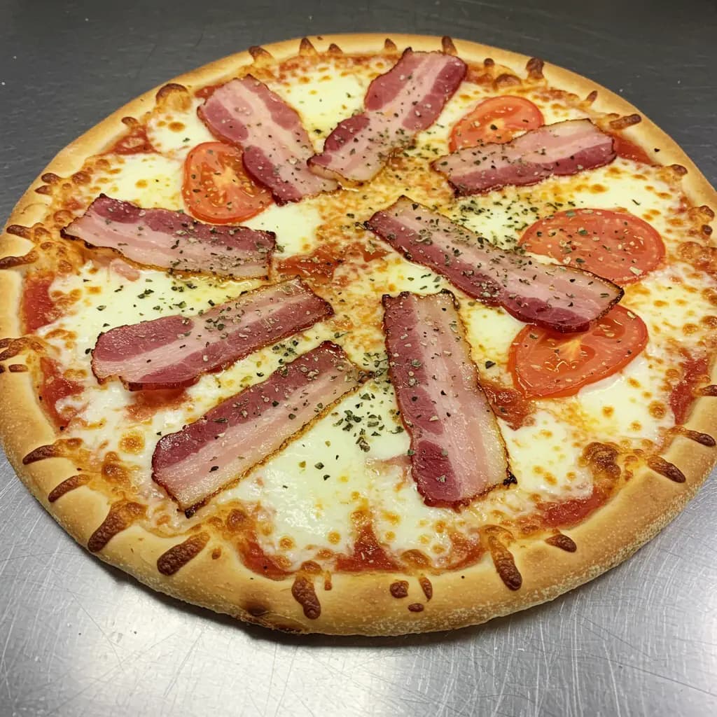 Receita de Pizza de Bacon Caseira