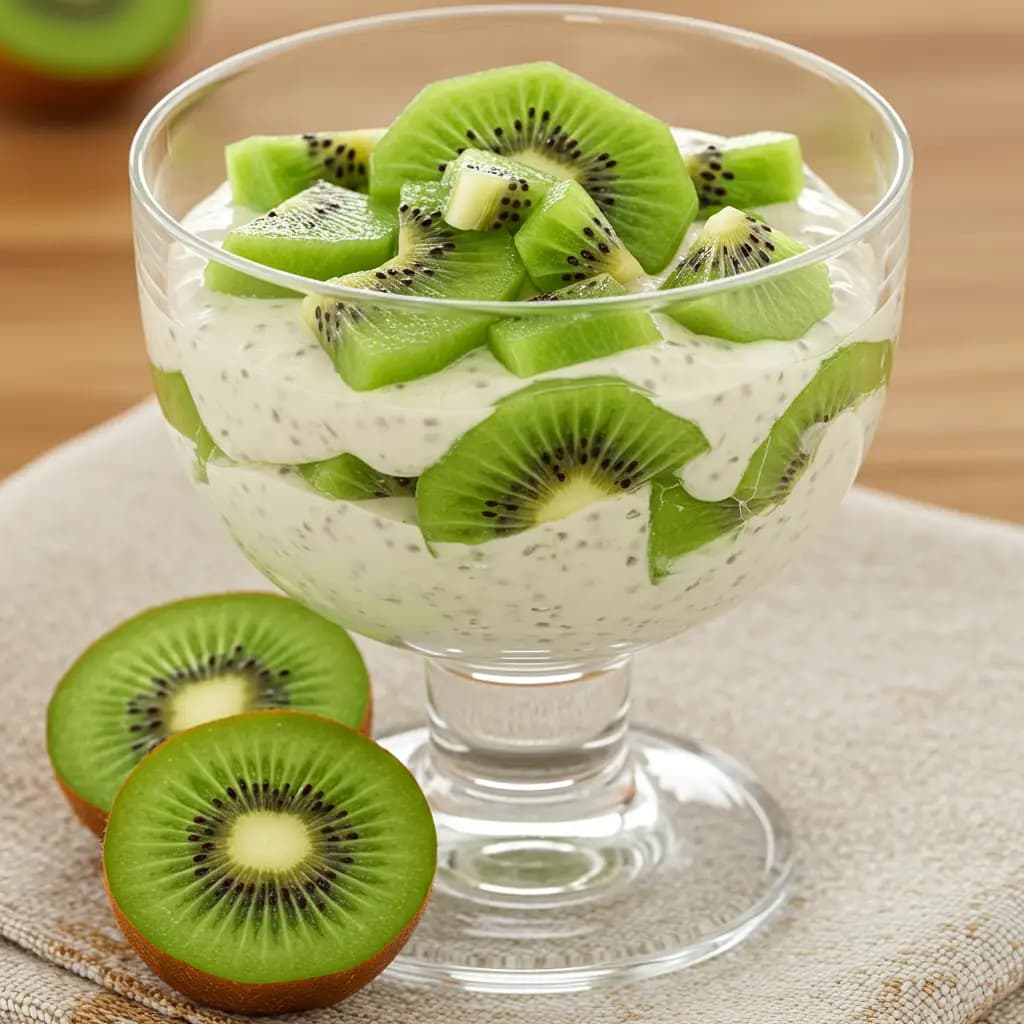 Receita de Pudim de Chia com Kiwi