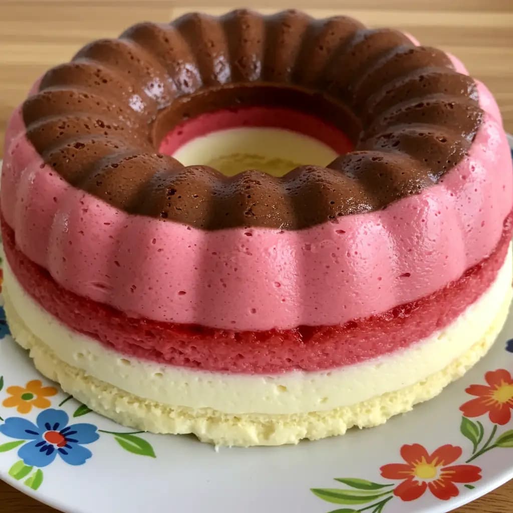Receita de Pudim Mousse Napolitano