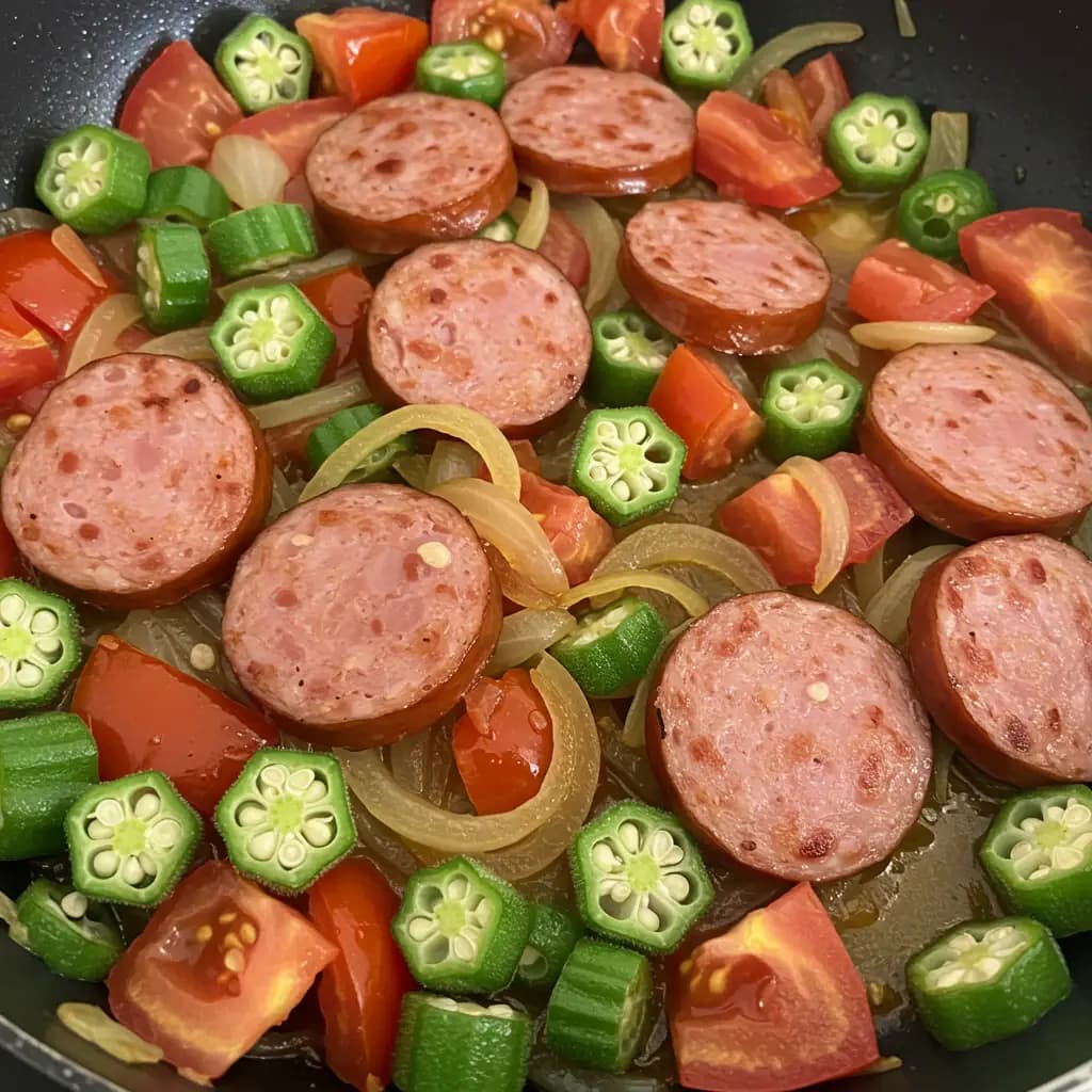 Receita de Quiabo com lingüiça