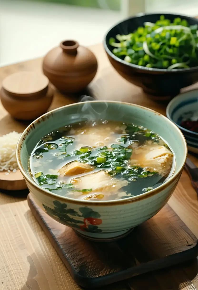 Receita de Sopa de Miso à Base de Caldo Rápida