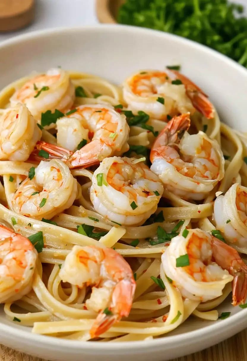 Receita de Massa Rápida com Camarão e Alho