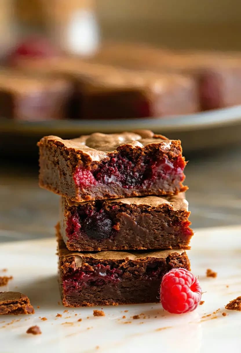 Receita de Brownies de Framboesa
