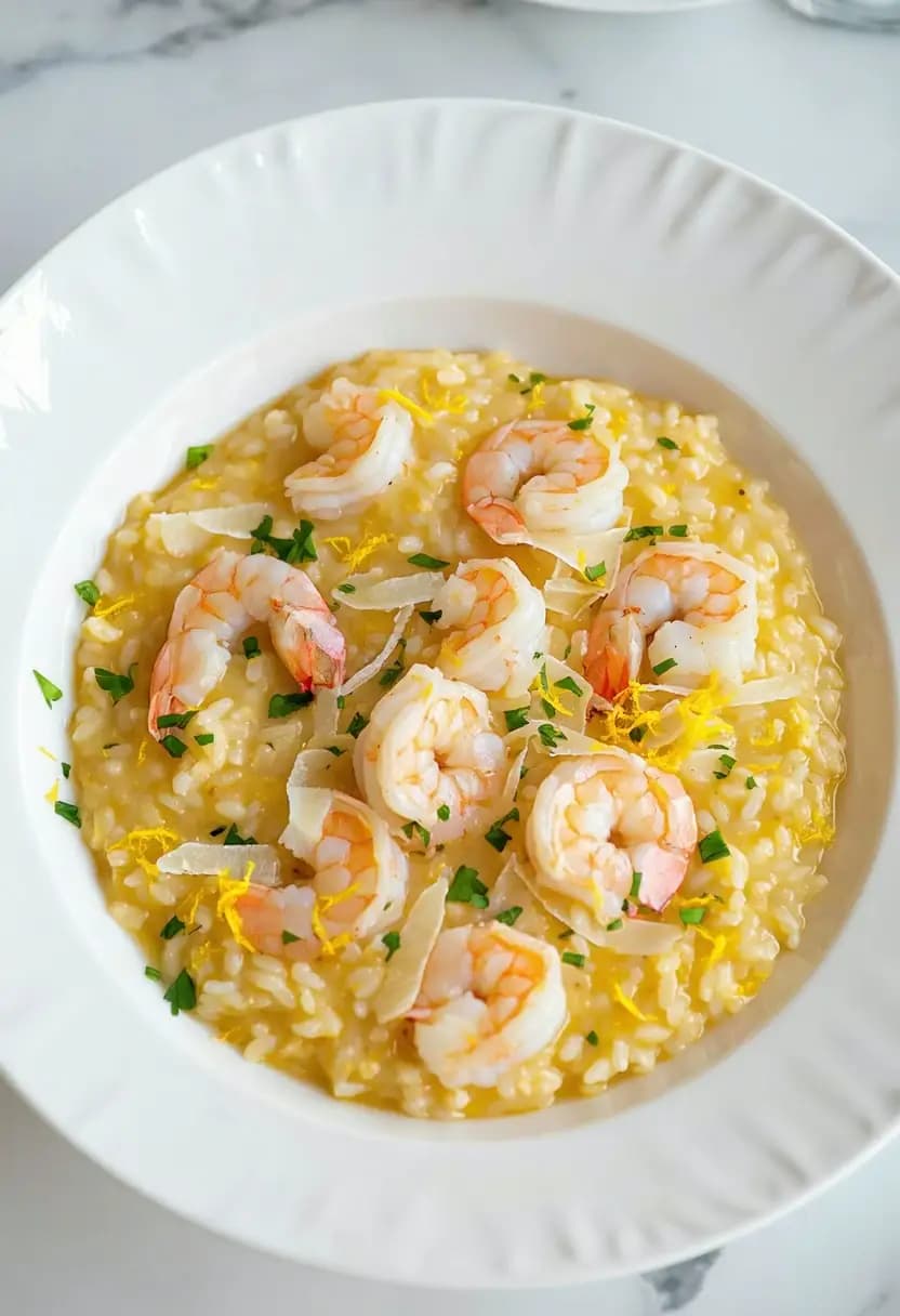 Receita de Risoto de Camarão e Limão