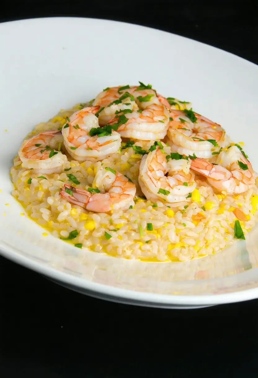 Receita de Risoto de Camarão e Limão