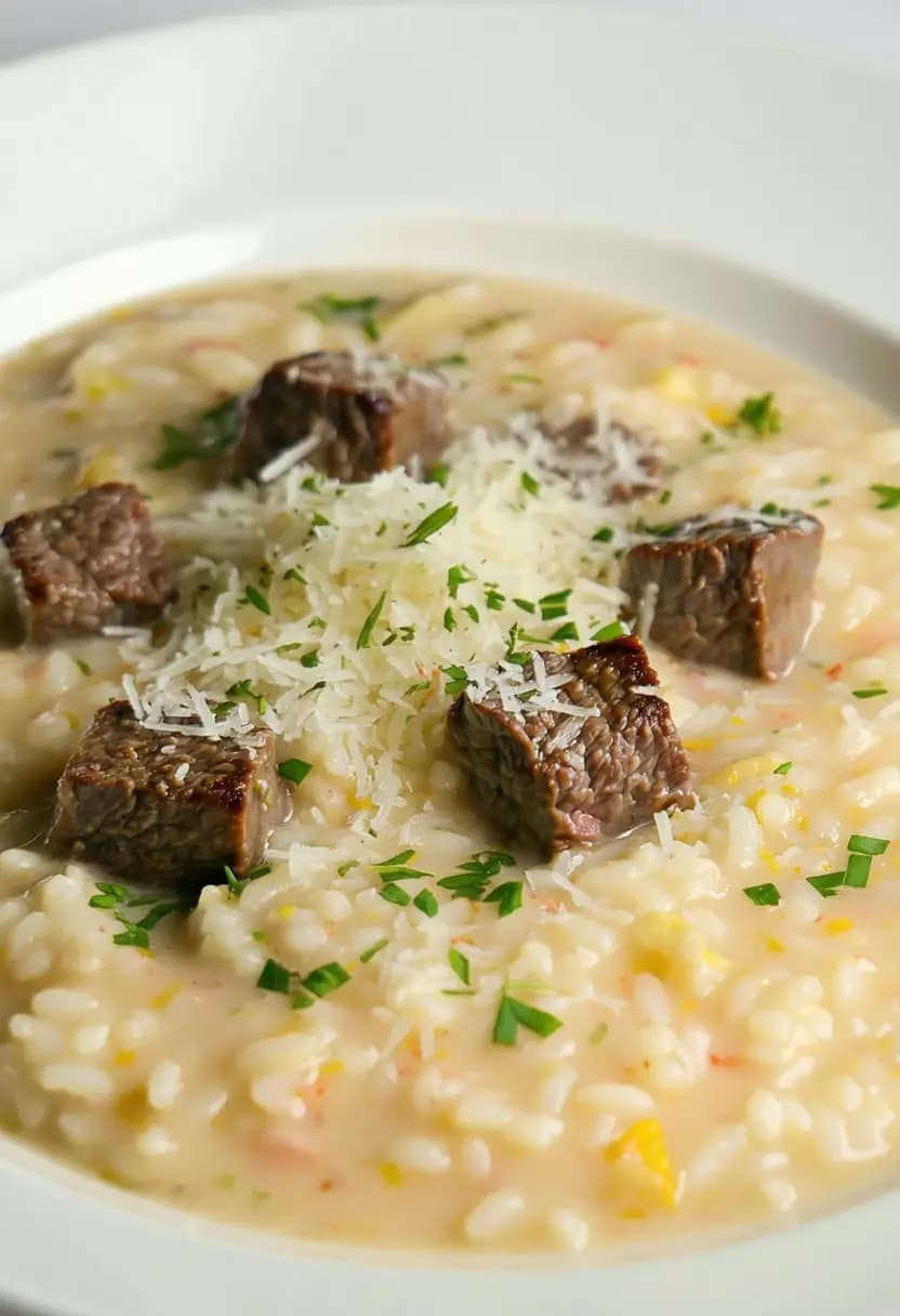 Receita de Risoto de Filé Mignon Cremoso