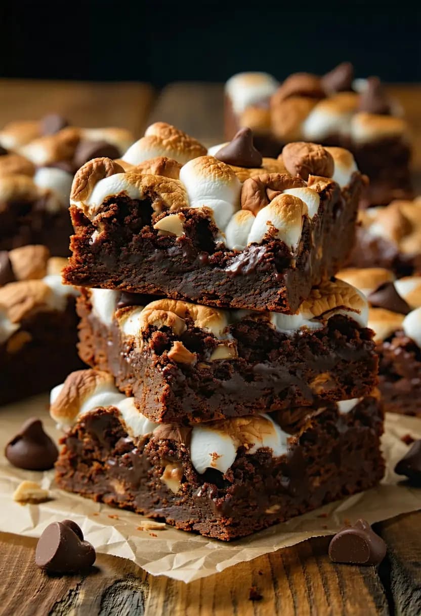 Receita de Brownies Rocky Road